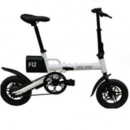 JH Fahrräder JH Folding Elektro-Fahrrad, 12-Zoll-abnehmbaren Lithium-Batterie Fahrrad-USB Multi-Funktions-Elektro-Fahrrad Erwachsene Kleine Elektro-Bike, Weiß