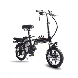 Jieer Fahrräder JIEER 14"Elektrofahrrad / Zusammenklappbares E-Bike / Pendelfahrrad mit Faltbarem Aluminiumrahmen, Wiederaufladbarer 48-V-Lithium-Ionen-Akku Lithium-Batterie-Strandschneerad