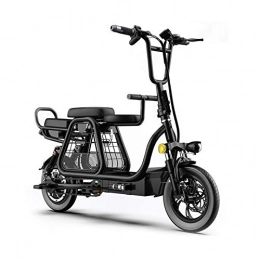 JNWEIYU Fahrräder JNWEIYU Elektrofahrrad klappbares für Erwachsene Folding E-Fahrrad-Lithium-Ionen-Akku mit GPS Positioning System vorne und hinten Doppelstoßdämpfung (Color : Black, Size : 12 inch 350W 48V 20AH)