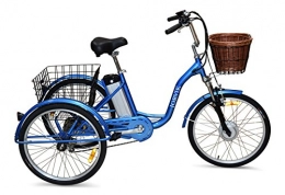 Jorvik Fahrräder Jorvik 20 Dutch Style Electric Aluminium Folding Tricycle TRAVEL Trike 250W 36V (Blue)