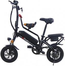 JXH Fahrräder JXH 12-Zoll-6A Mini Folding Elektro-Fahrrad Eltern-Kind-Batterie-Auto, Fernbedienung und abnehmbare Batterie, DREI Reitmethoden geeignet fr Mutter und Kind, Black 8a
