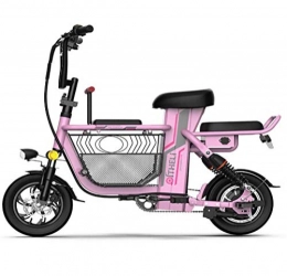 JXH Fahrräder JXH Elektro-Faltrad 12Inch 350W Gebirgsfahrrad mit austauschbarem Lithium-Ionen-Akku Groem Speicherkorb und Kindersitz, fr Pendler Stadt, Pink 11a