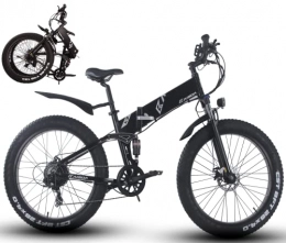 KAISDA Fahrräder KAISDA 26 Zoll klappbar E-Bike, faltbares Mountainbike-Elektrofahrrad, eingebauter 10AH 48V-Akku, geeignet mit fette Reifen und Shimano 7-Gang-Elektrofahrräder für Verschiedene Terrains