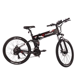 KAISDA Elektrofahrräder KAISDA K1 26 Zoll Falten elektrisches Fahrrad mit Abnehmbarer Batterie 48V 10.4Ah mit super Hellen Scheinwerfern Elektrisches Mountainbike Shimano 21 Geschwindigkeit mit LCD Instrument (Schwarz)