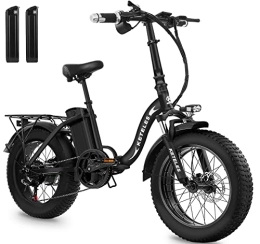 KETELES Fahrräder Klapprad E-Bike Elektrofahrrad 20 Zoll, 48 V 18Ah Lithiumbatterie, Faltbares City E-Bike mit 4" Fettreifen, Hydraulische Bremse, für Erwachsene, Herren Damen. (KF9+1 zusätzliche AKKU)