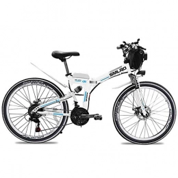 Knewss Fahrräder Knewss 26 Zoll 48V Carbon Stahl Elektrofahrrad mit 10AH Lithiumbatterie und Mountainbike-36V15AH500W Weiss
