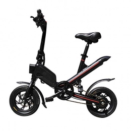 KNFBOK Elektrofahrräder KNFBOK pedelec Faltbares elektrisches Zweiradfahrrad Mini Erwachsener 12-Zoll-Lithium-Batterie-Fahrrad Doppelscheibenbremse LCD-Display Outdoor-Reise Schwarz