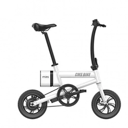 KT Mall Fahrräder KT Mall Elektro-Bike für Erwachsene 12 In Folding Electric Bike Höchstgeschwindigkeit 25 km / h mit 36V 6Ah Lithium-Batterie für Outdoor Radfahren trainieren Reise, Weiß