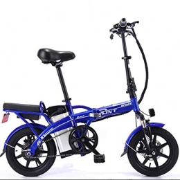 KT Mall Fahrräder KT Mall Elektro-Fahrrad-Carbon-Stahl Folding Lithium-Batterie Auto Erwachsener Doppel elektrisches Fahrrad Selbstfahr zum Mitnehmen, Blau, 20A