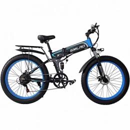 KXY Fahrräder KXY 26-Zoll-elektrisches Dirt-Bike, 1000W Motor 48V 10Ah abnehmbare Lithium-Batterie, 7-Gang-Electric City-Fahrrad, geeignet für Männer und Frauen Elektrische Fahrrad Blue