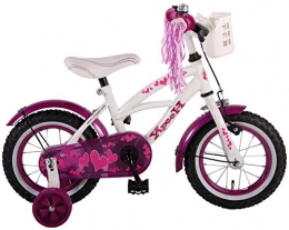 L&E Elektrofahrräder L&E 12 Zoll Fahrrad Rücktritt Stützräder Korb Kinderfahrrad Mädchen Kinderrad Pink