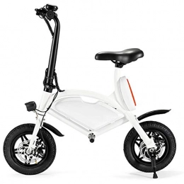 L&U Fahrräder L&U Zusammenklappbares elektrisches Fahrrad, elektrisches Mini-Fahrrad mit Doppelscheibenbremse, 12-Meilen-Reichweite, zusammenklappbarer Rahmen und APP-Geschwindigkeitseinstellungen, Wei
