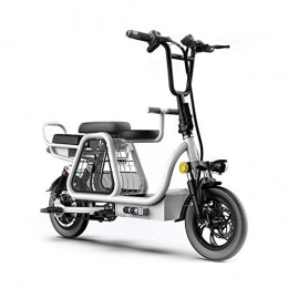 Lamyanran Elektrofahrräder Lamyanran Elektrofahrrad Faltbares E-Bike Folding E-Fahrrad-Lithium-Ionen-Akku mit GPS Positioning System vorne und hinten Doppelstoßdämpfung (Color : White, Size : 12 inch 350W 48V 20AH)