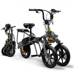 LANKELEISI Elektrofahrräder LANKELEISI Erwachsene Faltbares Dreirad Elektrofahrrad Mountainbike Fahrrad Dreirad 14 Zoll 15.6Ah Lithium-Akku Dreigang-Modus Darren Sports