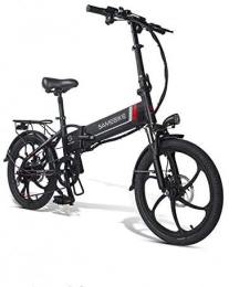 LBWHT Fahrräder LBWHT Leichte Faltbare Erwachsene Motor Elektro-Fahrrad Griff LCD Meter USB 2.0 Handy-Lade+Alarmanlage, 20" Lithium-Batterie mit 350W, 7Speed, Speichen Felge, Scheibenbremse, 48V10.4AH Tragbarer E-Bike