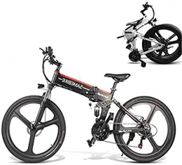PIAOLING Elektrofahrräder Leichtgewicht 350W Folding Electric Mountain Bike, 26" Electric Bike Trekking, Elektro-Fahrrad for Erwachsene mit abnehmbarem 48V 10AH Lithium-Ionen-Akku 21 Geschwindigkeit Gears Bestandskalance.