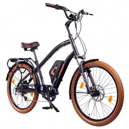 Leisger Fahrräder Leisger CD5 36V, E-Bike Cruiser, 14Ah 504Wh Panasonic Zellen Akku, matt schwarz / orange