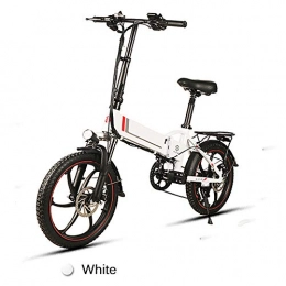 LILIJIA Fahrräder LILIJIA Zusammenklappbare Elektrofahrräder Mit 350 W 48 V 10, 4 Ah Lithium-ionen-Batterie E-Bike, 26-zoll-7-gang-fahrrad Mit Vollfederung, MTB für Radfahrten Im Freien, Weiß