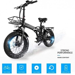 LIMQ Fahrräder LIMQ 20 '500W Electric Bike Cruiser Fahrrad Radfahren 48V15Ah Hochleistungsbatterie 5 Gnge Federgabel Doppelte Mechanische Scheibenbremse 4.0 Fat Tire Snow Bike 40KM / H.