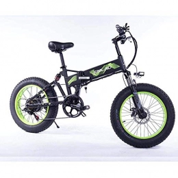 LIMQ Fahrräder LIMQ 20-Zoll-Elektroklapp-Schneemobil 36v48v Rad 4.0 Aluminiumlegierung Mountain Beach Elektro-Fahrrad, Green-36V8AH350W