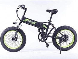 LIMQ Fahrräder LIMQ Folding Elektrisches Fahrrad 500W-Motor Mit 48V 10Ah Austauschbarer Lithium-Ionen-Batterie 20 Zoll Ebike Fat Tire Elektro-Fahrrad (Color : 48V500W Purple), Green
