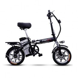LIU Elektrofahrräder liu 14 Zoll Elektrische Bike Folding, Lithium-Batterie Aluminium Legierung e Bike Erwachsene Elektrische Fahrrad Tragbare Abnehmbare Batterie, Schwarz