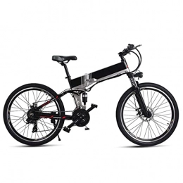 LIU Fahrräder liu 26 Zoll Elektro-Mountainbike 500W Hochgeschwindigkeits 40 km / H Falten Elektrofahrrad 48V Lithium-Batterie Versteckter Rahmen Off-Road Ebike (Farbe : 48V500W)