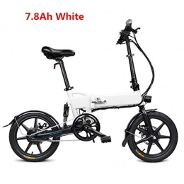 LIU Fahrräder liu Ebike, faltbares Elektrofahrrad mit LED-Scheinwerfer fr Erwachsene, 250 W, 7, 8 Ah vorne und hinten, mechanische Scheibenbremse, Elektrofahrrder, Wei