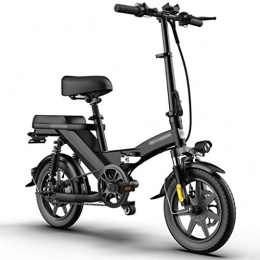 LJMG Fahrräder LJMG Elektrofahrrder Zusammenklappbarer Kompakter Elektroroller 400W 14-Zoll-City-Elektrofahrrad Urban Commuter, Hchstgeschwindigkeit 25 Km / H (Color : Black, Size : 1200wh)