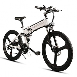 LNNUKc 26-Zoll-Folding Electric Bike Power-Assist-elektrisches Fahrrad E-Bike Conjoined Rim Scooter 48V 350W Motor (Farbe : Weiß)
