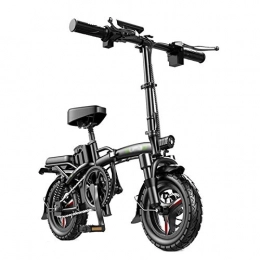 LOMJK Fahrräder LOMJK 14-Zoll-Elektrofahrrad-Pendler-Fahrrad 48V 8AH-Batterie 400W Hinterrad bürstenlos Motor 34n Drehmoment Doppelscheibenbremse mit LED-Anzeige (Größe : 100KM)