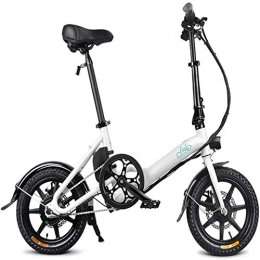 LOPP Elektrofahrräder LOPP Ebike e-Bike Schnelle E-Bikes for Erwachsene 14 Zoll Folding elektrisches Fahrrad mit 250W 36V / 7.8AH Lithium-Ionen-Akku - 3-Gang Electric Power Assist (Color : White)