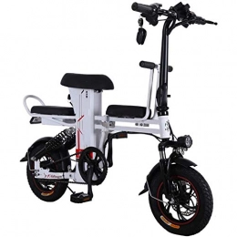 LQRYJDZ Fahrräder LQRYJDZ 12-Zoll-Elektro-Faltrad 48V 350W 8Ah Lithium-Batterie-elektrisches Fahrrad Pendler Ebike (Color : White)