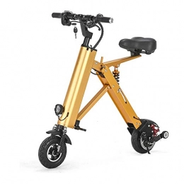 LQRYJDZ Elektrofahrräder LQRYJDZ Folding Electric Bike 250W 36V Tempomat Elektrische Fahrrder for Erwachsene, Wasserdicht E-Bike mit 15 Meilen Reichweite, Klapprahmen, und APP Speed Setting (Color : Gold)
