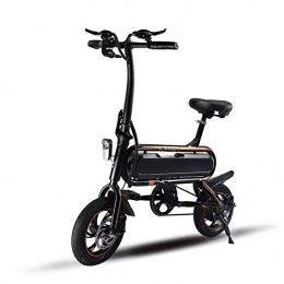 LUO'S Fahrräder LUO Elektroroller 350W 12 Zoll Zweiräder Elektrofahrrad 48V 60Km Mini Typ Faltbares Elektrofahrrad Für Erwachsene, Schwarz