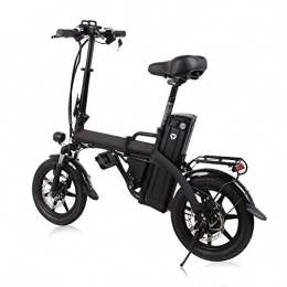 LUO'S Fahrräder LUO Elektroroller ， Faltbarer E-Roller Zweiräder Elektrofahrrad 14 Zoll 48 V 300 W 80 Km Mini Tragbares Falt-Elektrofahrrad Erwachsene, Schwarz