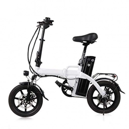 LUO'S Elektrofahrräder LUO Elektroroller ， Faltbarer E-Roller Zweiräder Elektrofahrrad 14 Zoll 48 V 300 W 80 Km Mini Tragbares Falt-Elektrofahrrad Erwachsene, Weiß