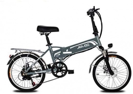 LUO'S Fahrräder LUO Fahrrad, 20-Zoll-Mountainbike für Erwachsene, 48-V-Lithiumbatterie 350-W-Elektrofahrräder, 7-fach faltbares Elektrofahrrad aus Aluminiumlegierung in Luft- und Raumfahrtqualität, grau, 55 km, Grau,
