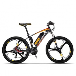 LUO'S Elektrofahrräder LUO Fahrrad, Adult Electric Mountainbike, 250W Snowbikes, abnehmbare 36V 10Ah Lithiumbatterie für, 27-Gang-Elektrofahrrad, 26 Zoll Magnesiumlegierung Integrierte Räder, Orange
