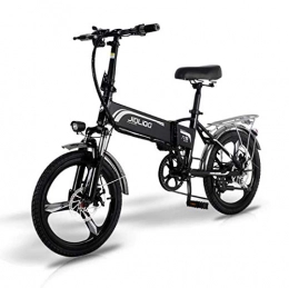 LUO'S Elektrofahrräder LUO Fahrrad, Adult Mountain Electric Bike, 350 W 48 V Lithiumbatterie, 7-fach faltbares 7-Gang-Elektrofahrrad aus Aluminiumlegierung 20-Zoll-Magnesiumlegierungsräder, schwarz, 55 km, Schwarz, 45 km