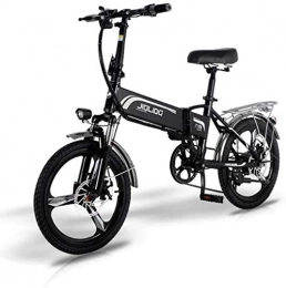 LUO'S Elektrofahrräder LUO Fahrrad, Adult Mountain Electric Bike, 350 W 48 V Lithiumbatterie, 7-fach faltbares 7-Gang-Elektrofahrrad aus Aluminiumlegierung 20-Zoll-Magnesiumlegierungsräder, schwarz, 55 km, Schwarz, 55 km