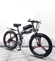 LUO'S Elektrofahrräder LUO Fahrrad, zusammenklappbares elektrisches Mountainbike für Erwachsene, 350-W-Snowbikes, abnehmbarer 36-V-10-Ah-Lithium-Ionen-Akku für Premium-Vollfederung, 26-Zoll-Elektrofahrrad, grau, 27-Gang, Sc