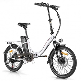 LWL Fahrräder LWL elektrofahrrad Faltbare elektrische Fahrräder for Frauen 350W Falten elektrische Fahrräder for Erwachsene 36V 10.4ah E-Bike 7 Geschwindigkeitsgeräte Elektrische Fahrrad (Farbe : White)
