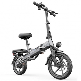 LY Elektrofahrräder LY 14"Faltbare ElektrofahrräDer E-Bikes FüR Erwachsene Mit Abnehmbarer 48V 400W Lithiumbatterie Mit GroßEr KapazitäT, Gray