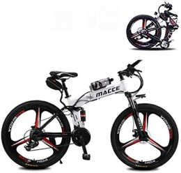 LZMX Fahrräder LZMX 26-Zoll-Adult Folding Elektro-Fahrrad, 21-Gang Electric Mountain Bike mit 36V 6.8A Lithium-Batterie, 21-Gang 3 Antriebsart, Geeignet for das Reiten Heimtrainer (Color : White)