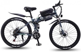 LZMX Fahrräder LZMX Folding Elektro-Fahrräder, 26 Berg Elektro-Fahrräder mit 350W Elektromotoren, S-High-Carbon Stahl Dual-Disc Stadt Fahrräder, Erwachsene Radfahren Heimtrainer (Color : Gray)