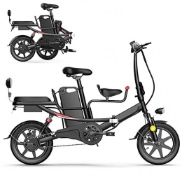 LZMXMYS Fahrräder LZMXMYS Elektrisches Fahrrad, 14" Folding Elektro-Bike for Erwachsene, 400W elektrisches Fahrrad, pendelt Ebike, auswechselbare Lithium-Batterie 48V, Schwarz, 11AH