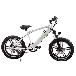 LZMXMYS Fahrräder LZMXMYS Elektrisches Fahrrad, 20" Electric Mountain Bike for Erwachsene 500W Fat Tire Off-Road Ebike Aluminiumlegierung Bibycles Mit 110AH Lithium-Ionen-Akku Ebike IP54 Waterproo (Color : White)
