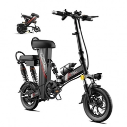 LZMXMYS Elektrisches Fahrrad, elektrisches Fahrrad Berg E-Bike, 12-Zoll-Elektro-Fahrrad mit Hilfsmotor mit 48V 30Ah Lithium-Batterie, 350W Motor (Color : Black, Size : Range:100km)