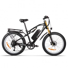 RICH BIT Elektrofahrräder M900 Elektrofahrrad 1000W Mountainbike 26 * 4 Zoll Fat Tire Bikes 9 Geschwindigkeiten Ebikes für Erwachsene mit 17Ah Batterie (Weiß)